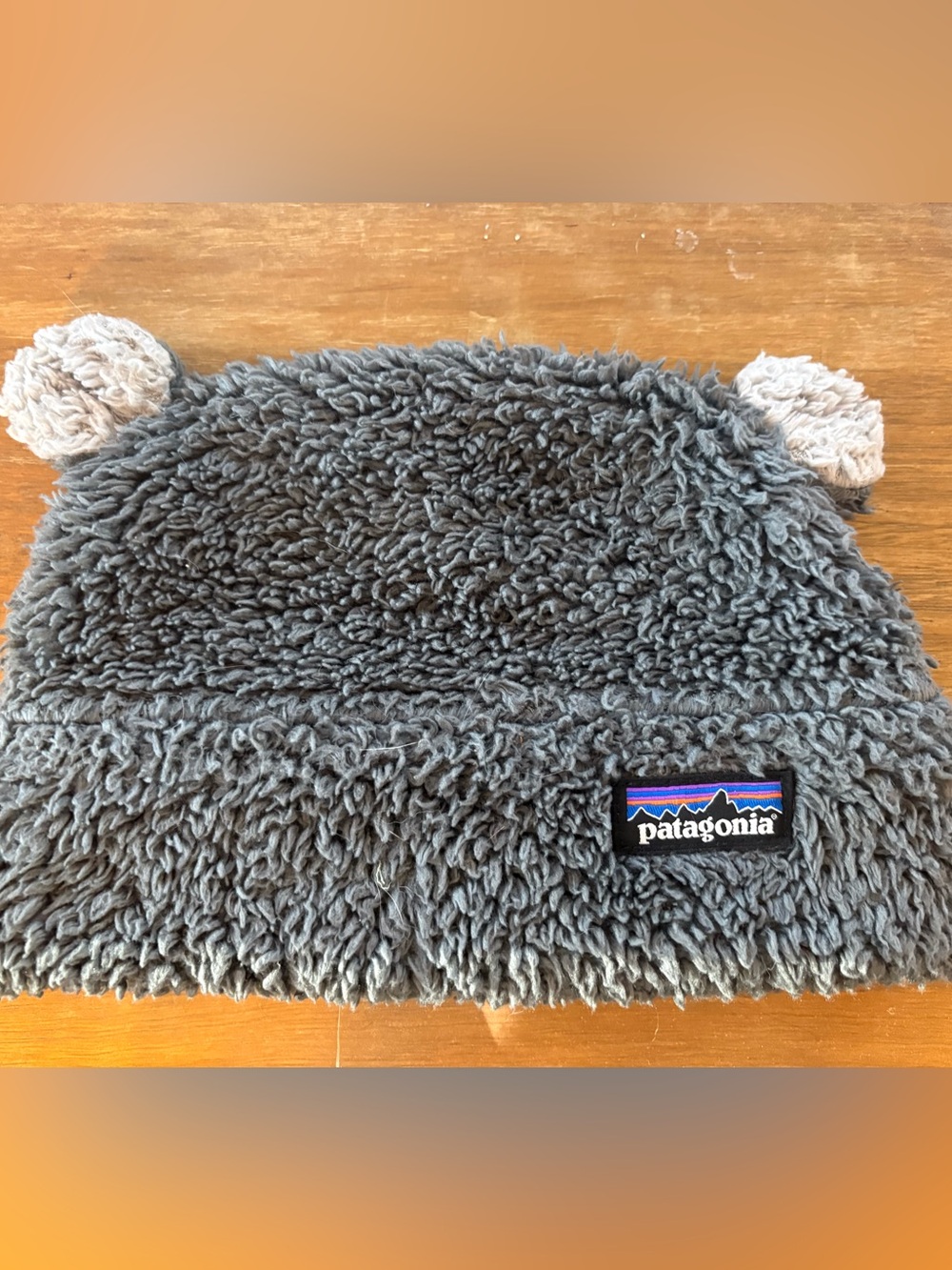 Patagonia Kids Gray Fleece Beanie with Logo
